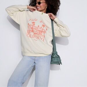 🆕💕PINK VICTORIAS SECRET💕CAMPUS FLEECE OVERSIZED CREW SWEATSHIRT